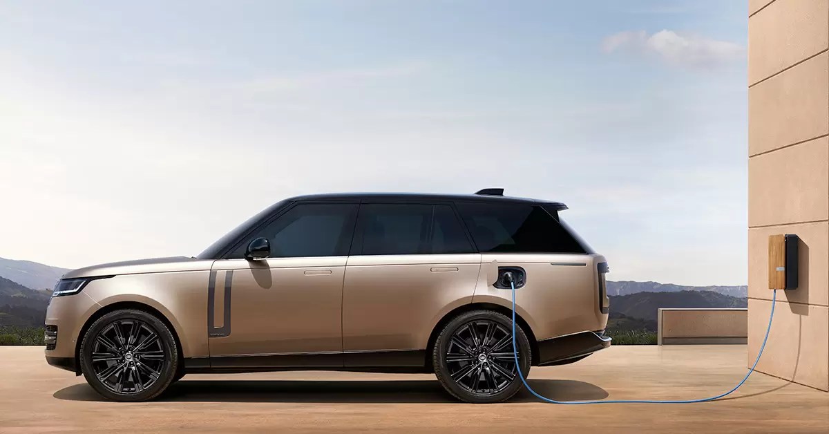 Range Rover Electric charging.
