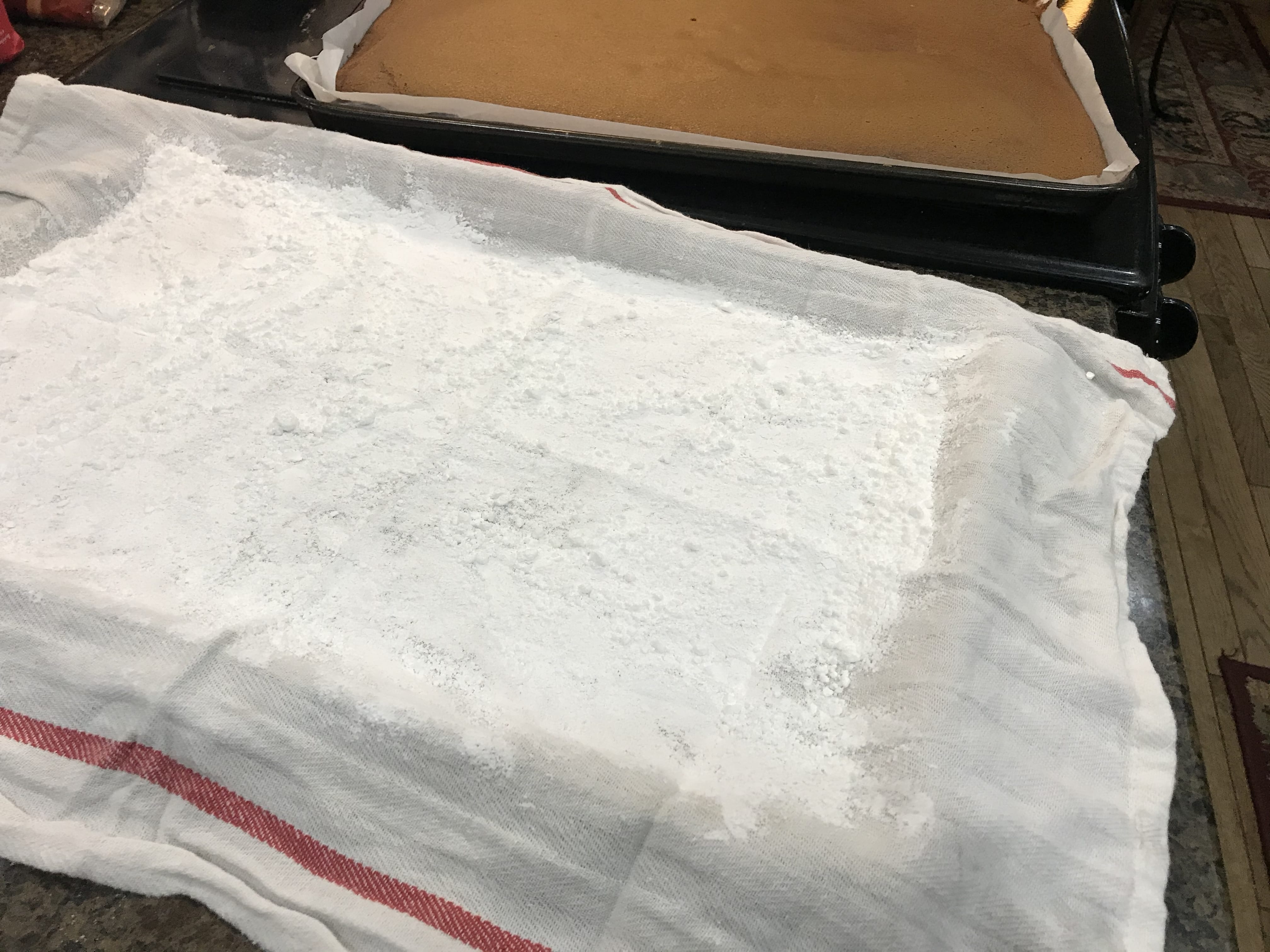 Tea Towel dusted with Powdered Sugar