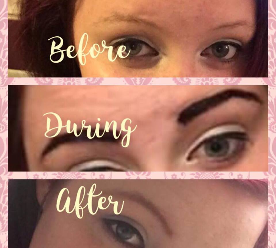 Eyebrow tinting on dark brows