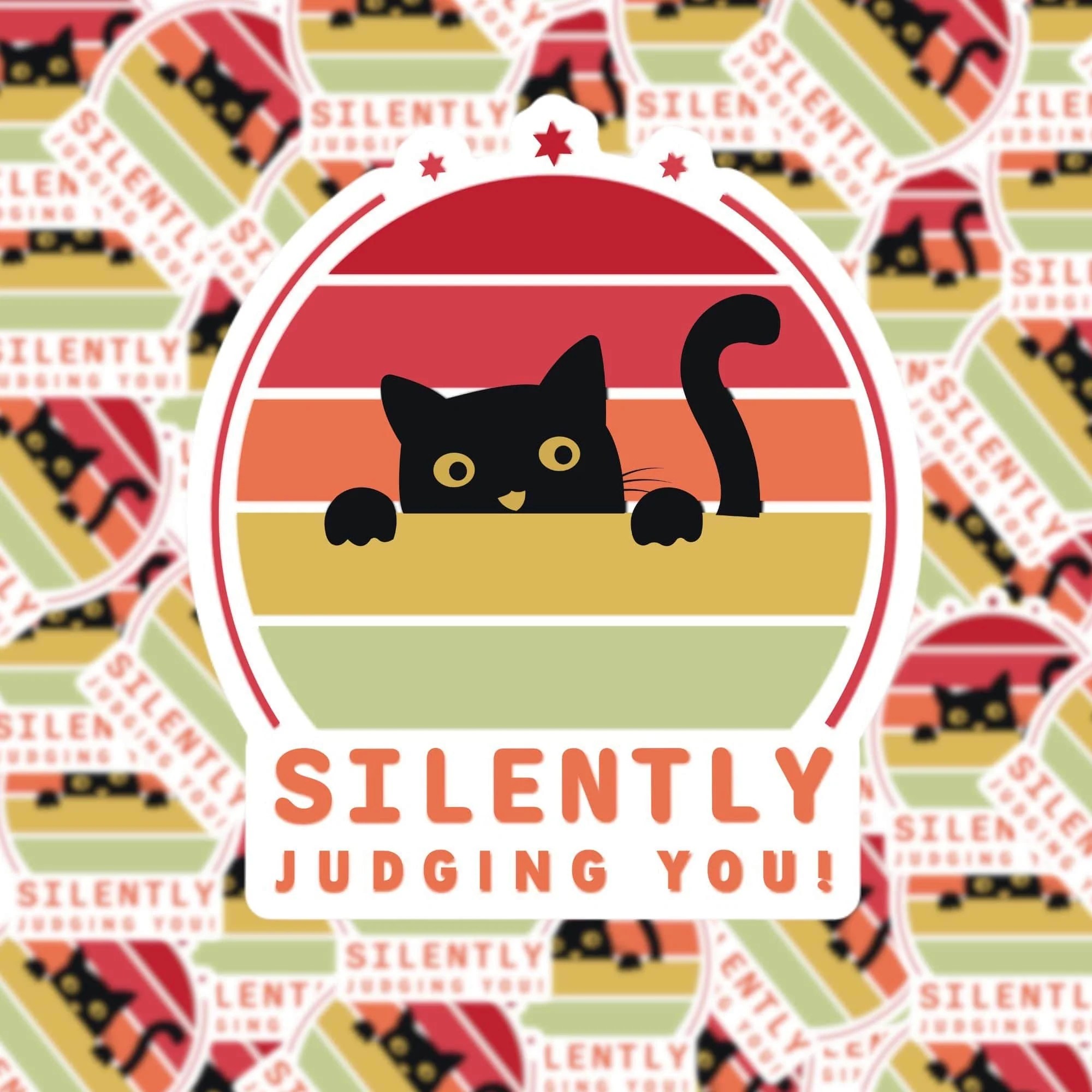 Silently Judging You Silently Judging You Sticker Teepublic - Sunset Illustrations - Professional Ultra HD Collection