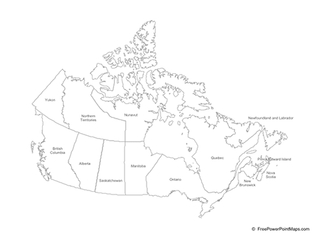 Printable Powerpoint Map Of Canada With Provinces Outline Free Printable Powerpoint Map Of Canada With Provinces Outline Free