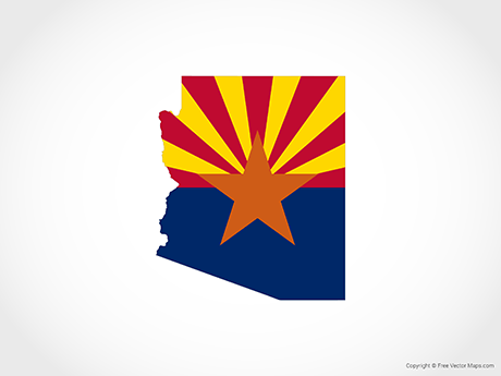 Vector Country Flag Of Arizona Waving Vector World Flags 