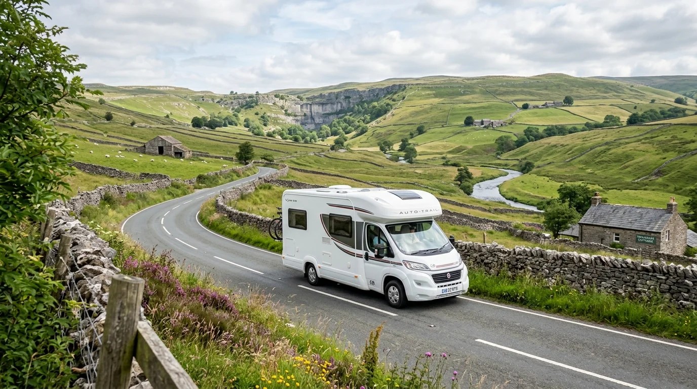 Motorhome driving though Yorkshire