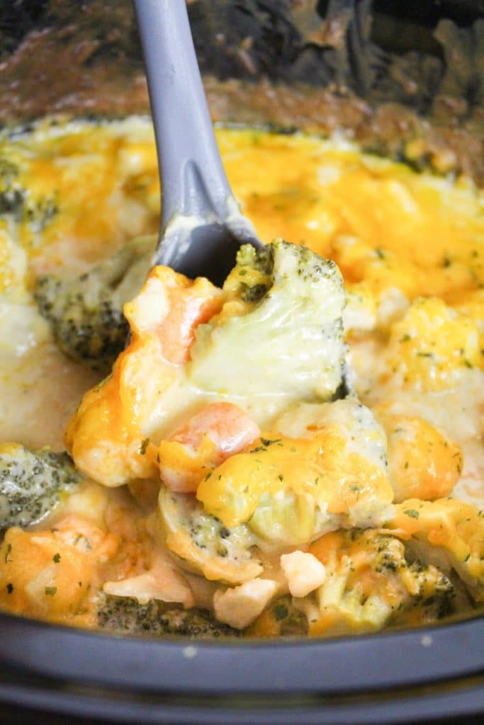 Slow cooker cheesy vegetables (simple side dish recipe)