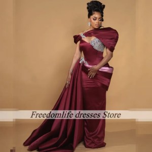 Formal African Evening Dresses For Women Crystal Beading Mermaid Wedding Guest Dress Aso Ebi African Prom Gowns Customized - AliExpress 320