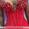 Gorgeous Red Prom Dresses 2025 Luxury Sequin Crystal Mermaid Party Dress Gala Long African Women Evening Gowns Customized - AliExpress 320 - Image 2