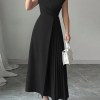 ZANZEA Office Women Dresses 2025 Elegant V Neck Sleeveless Party Dress Solid Pleated Sundress Stylish Waisted Maxi Long Vestidos - AliExpress 200000345 - Image 5