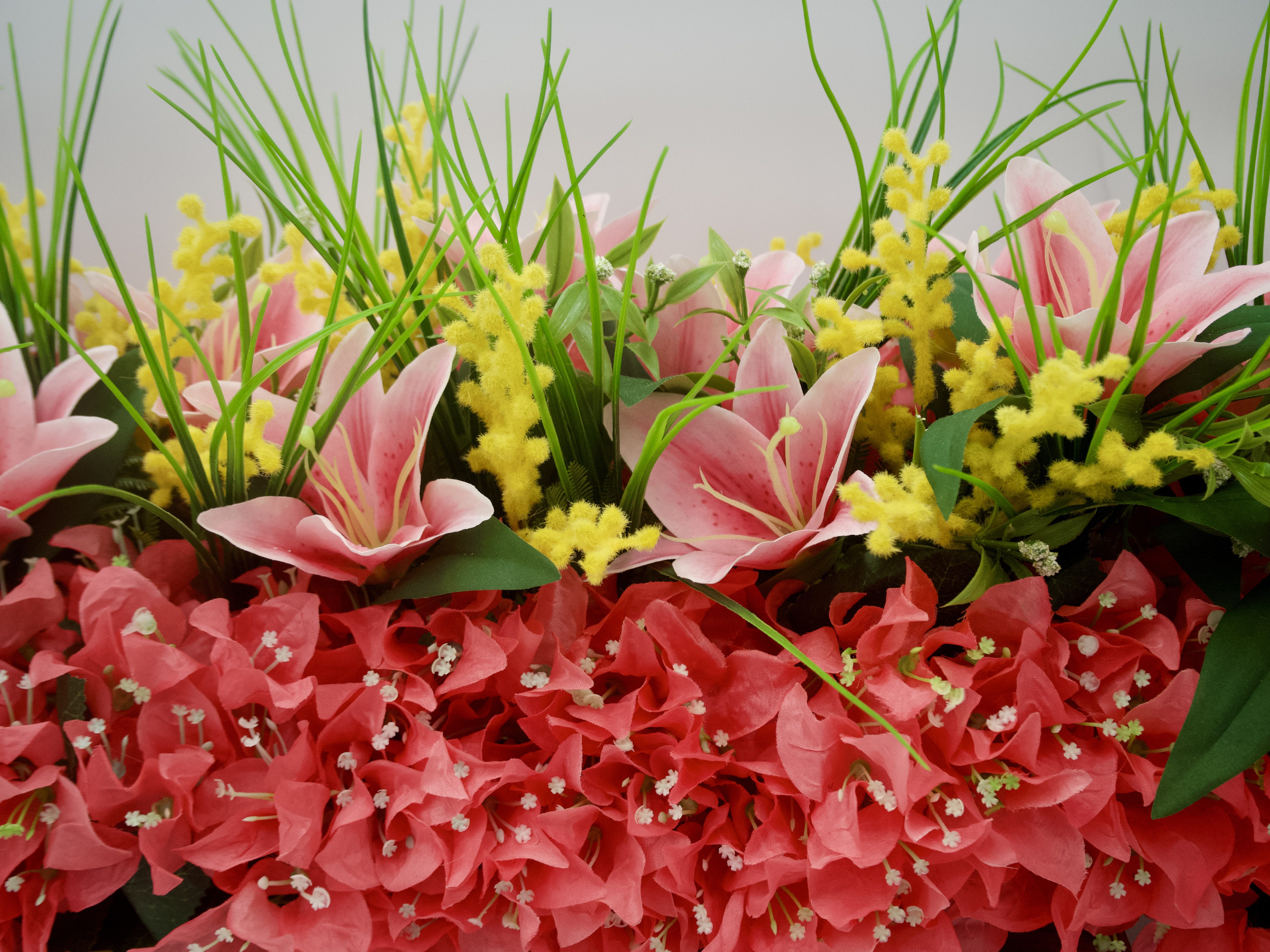 Tropical Silk Floral Centerpiece - Beautiful Lush 24" Pink Lily & Bougainvillea Arrangement