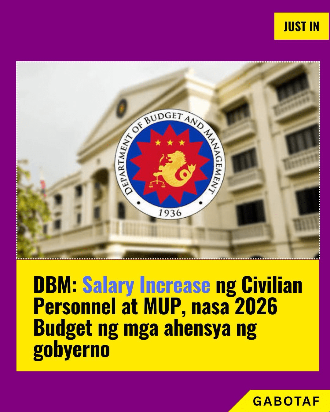 Salary Increase ng Civilian, Military at Uniformed Personnel tuloy tuloy ayun sa DBM