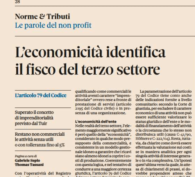 L'economicità Identifica Il Fisco Del Terzo Settore - Gabriele Sepio 608_x_671_png