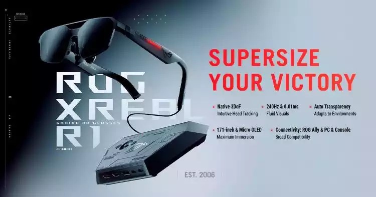 ASUS Republic of Gamers anuncia la disponibilidad global de las gafas gaming de realidad aumentada ROG XREAL R1
