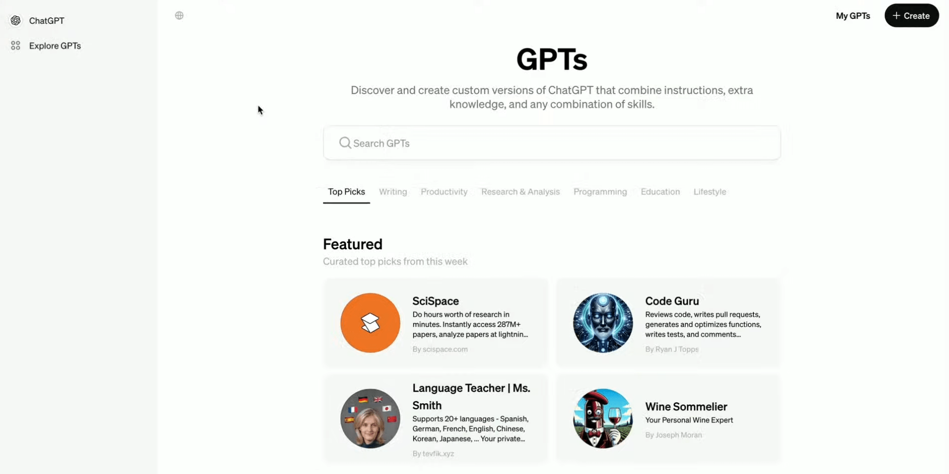 A computer window shows OpenAI's GPT store