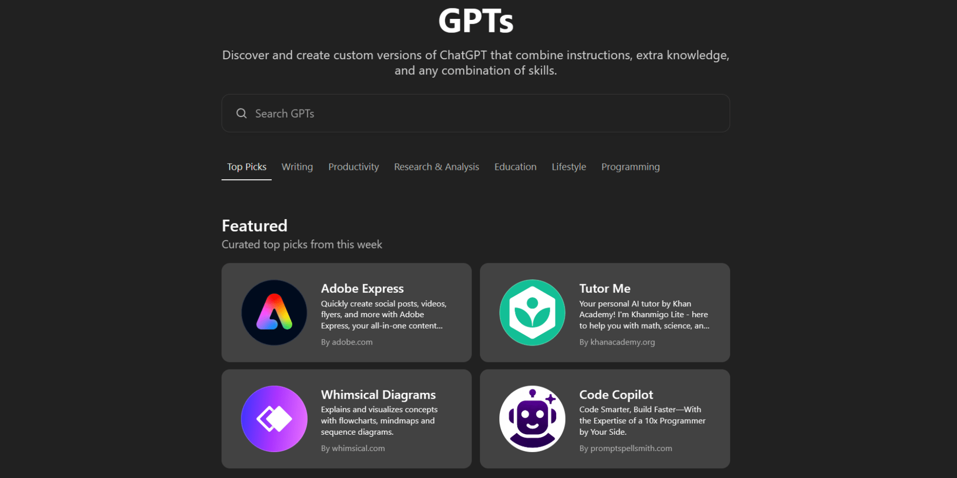 OpenAI custom GPTs