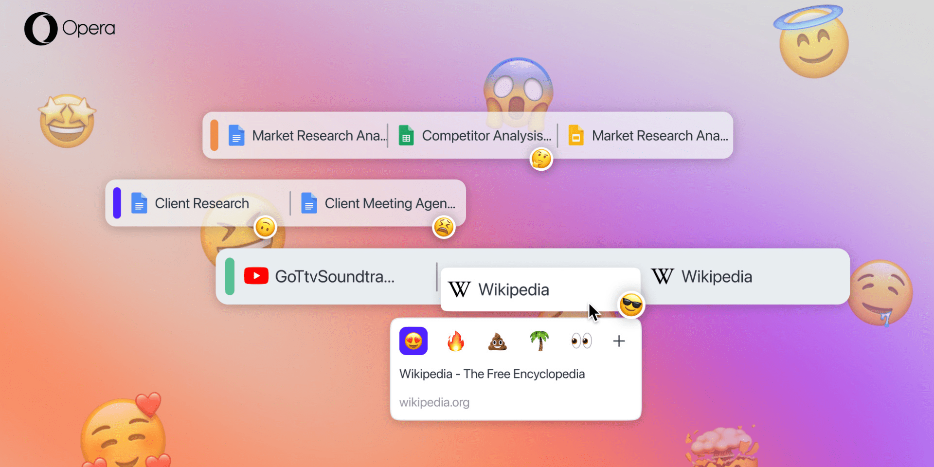 Opera Tab Emojis feature