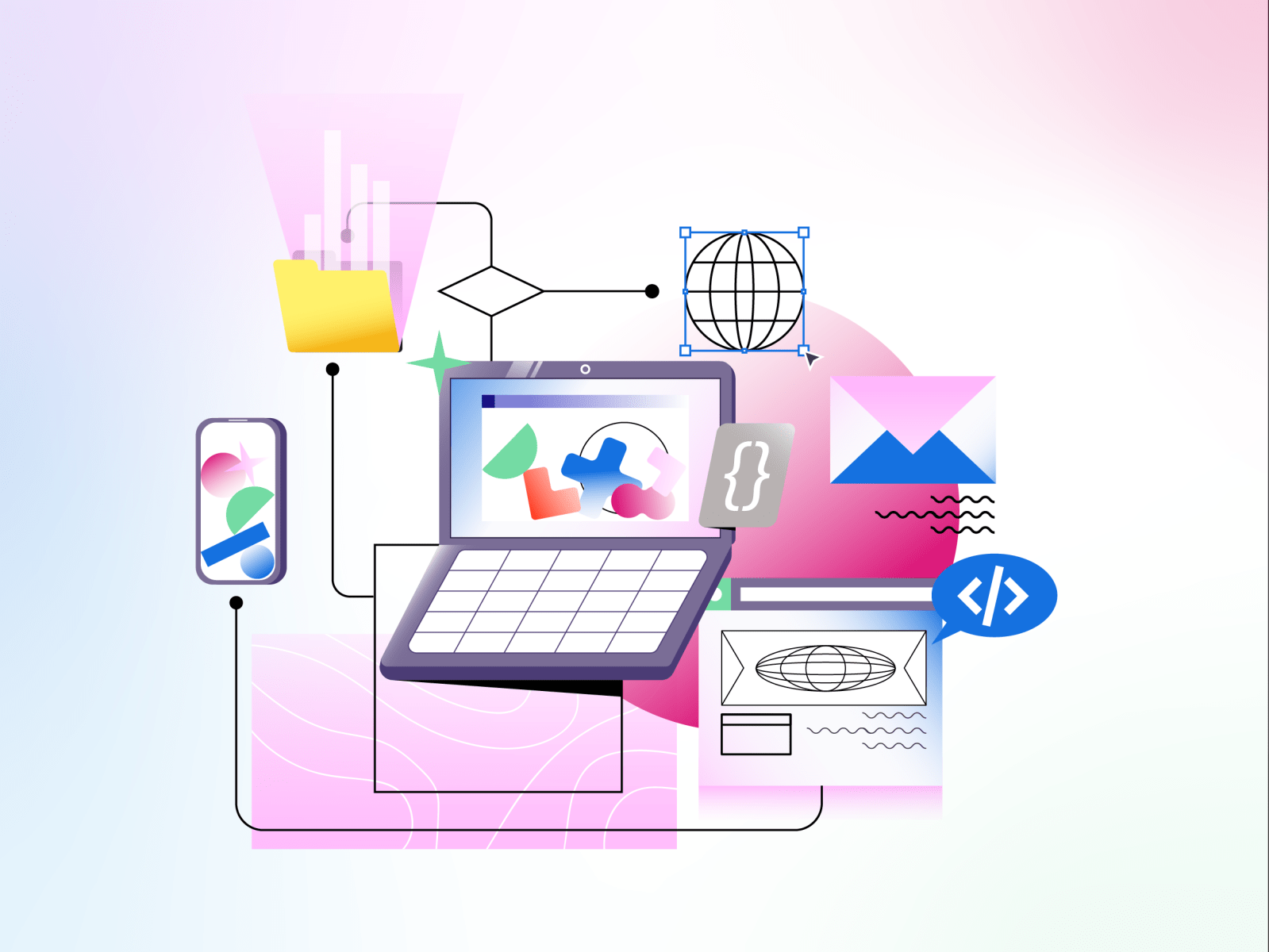 Illustration for the coding website
