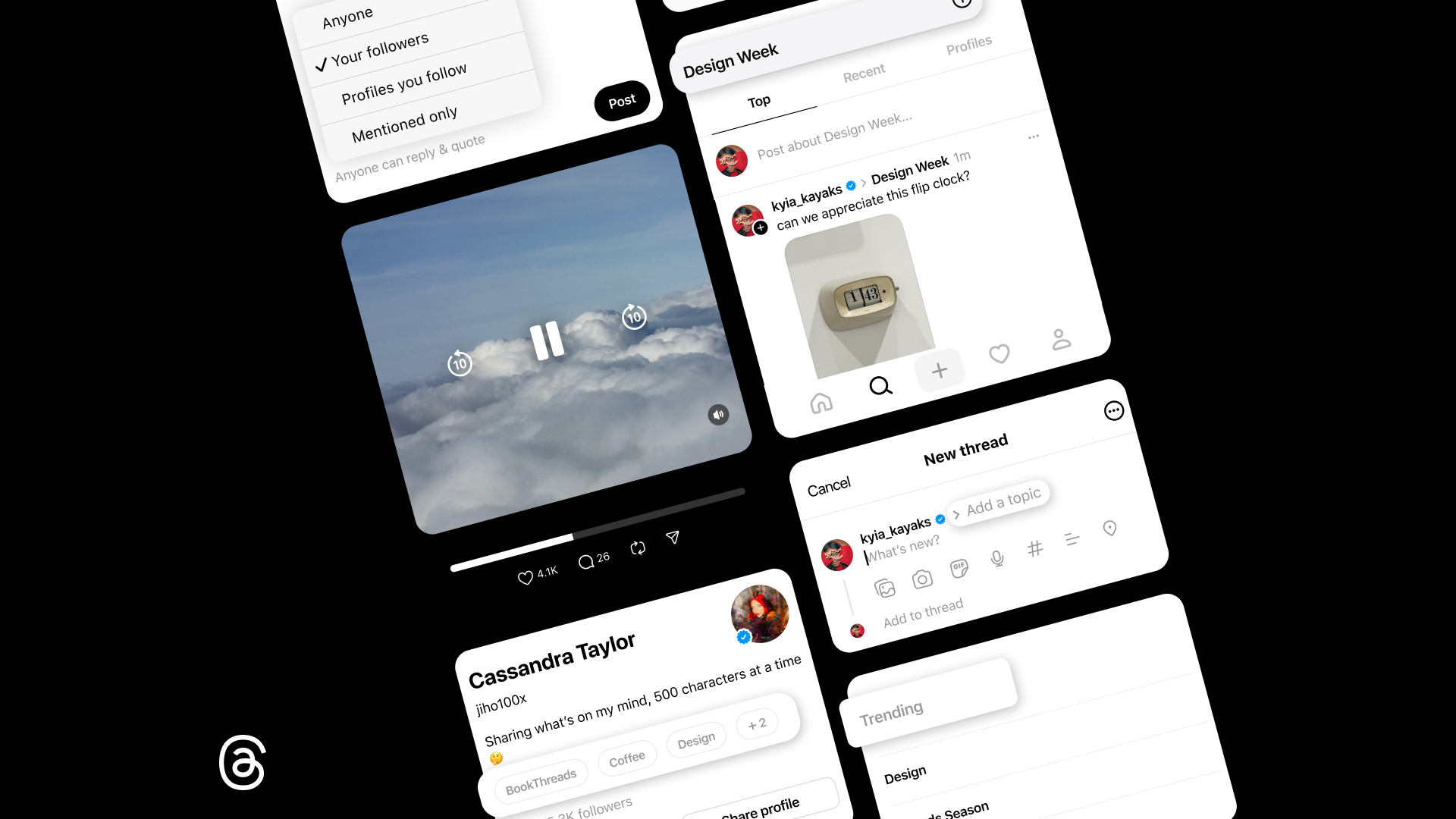 Screenshots of some of the feature updates described in this article, including a new media player, comment controls and redesigned topic tags.