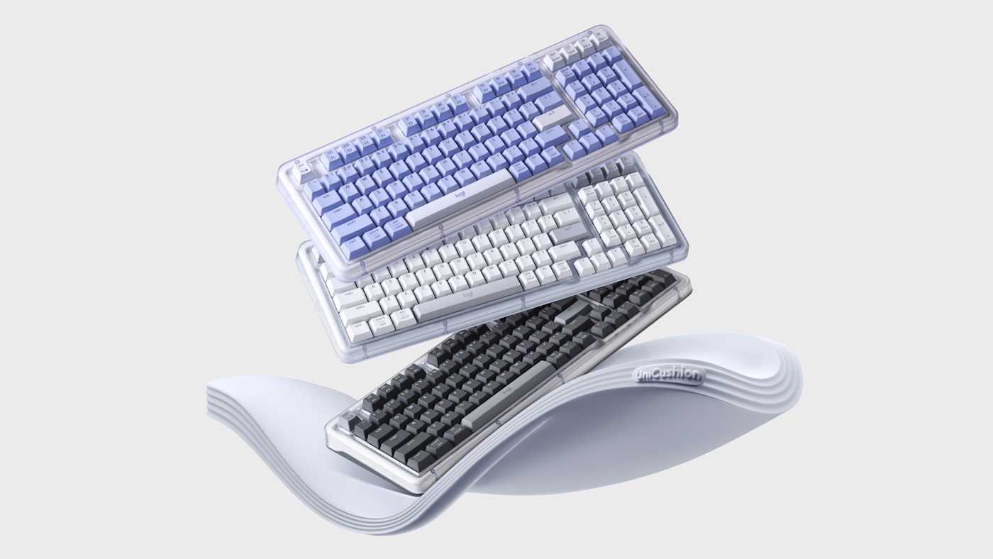 Logitech 鍵盤 UniCushion 全框墊片結構