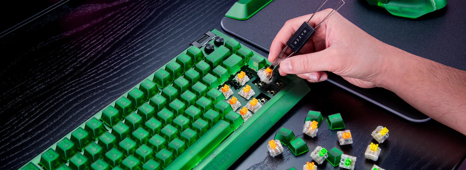 Razer BlackWidow V4 75% 熱插拔換軸體