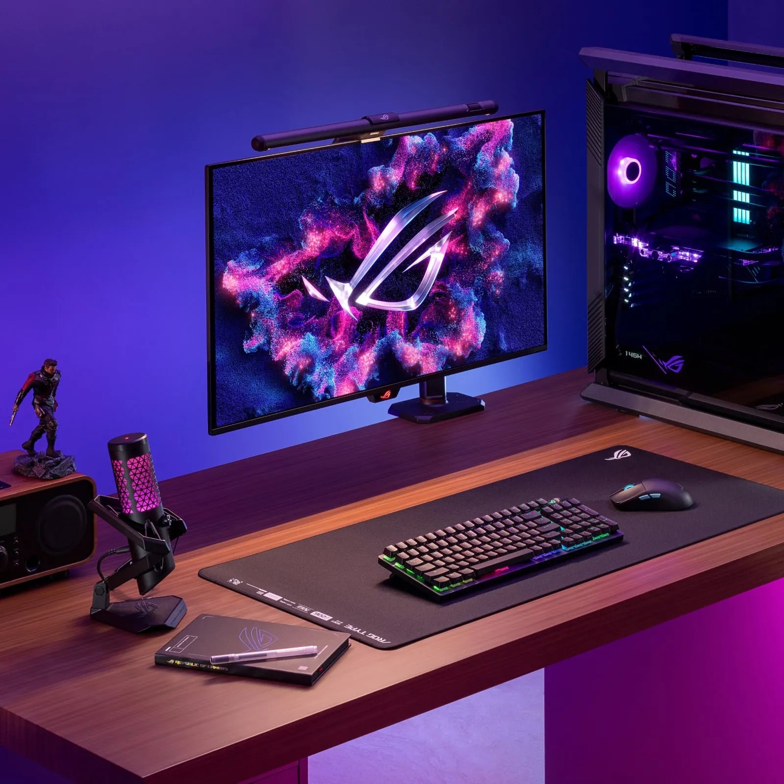 ASUS ROG Aura Monitor Light Bar ALB01 掛喺電競螢幕上照亮桌面