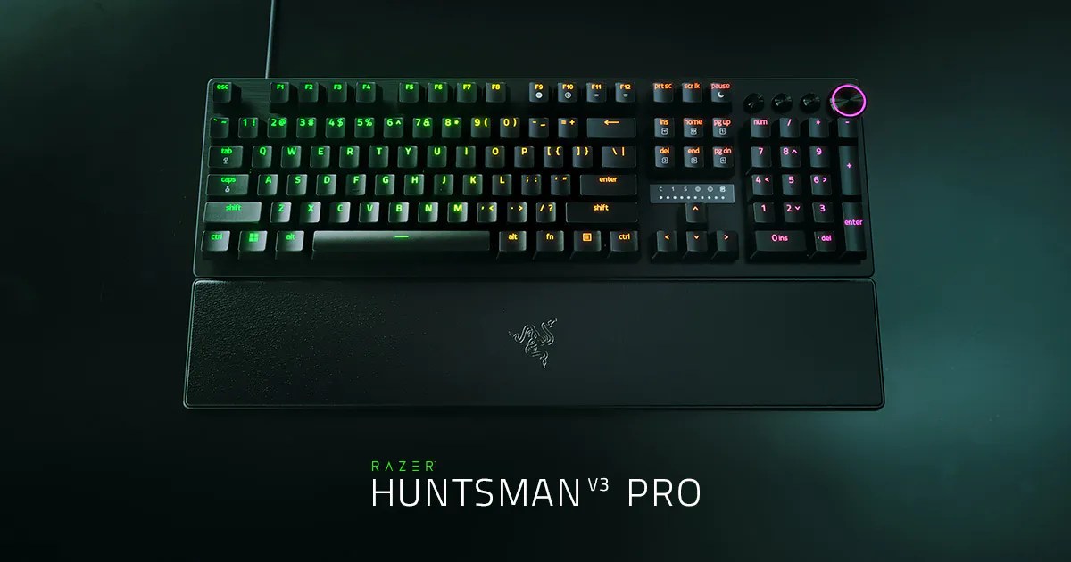 鍵盤推薦 Razer Huntsman V3 Pro：第 2 代類比光軸，全尺寸連手托