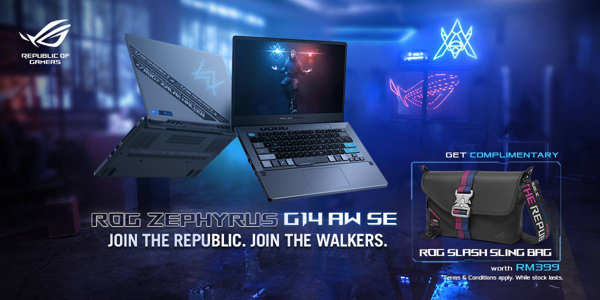 ASUS ROG Zephyrus G14 Alan Walker SE and ROG Slash Sling Bag Bundle Promo