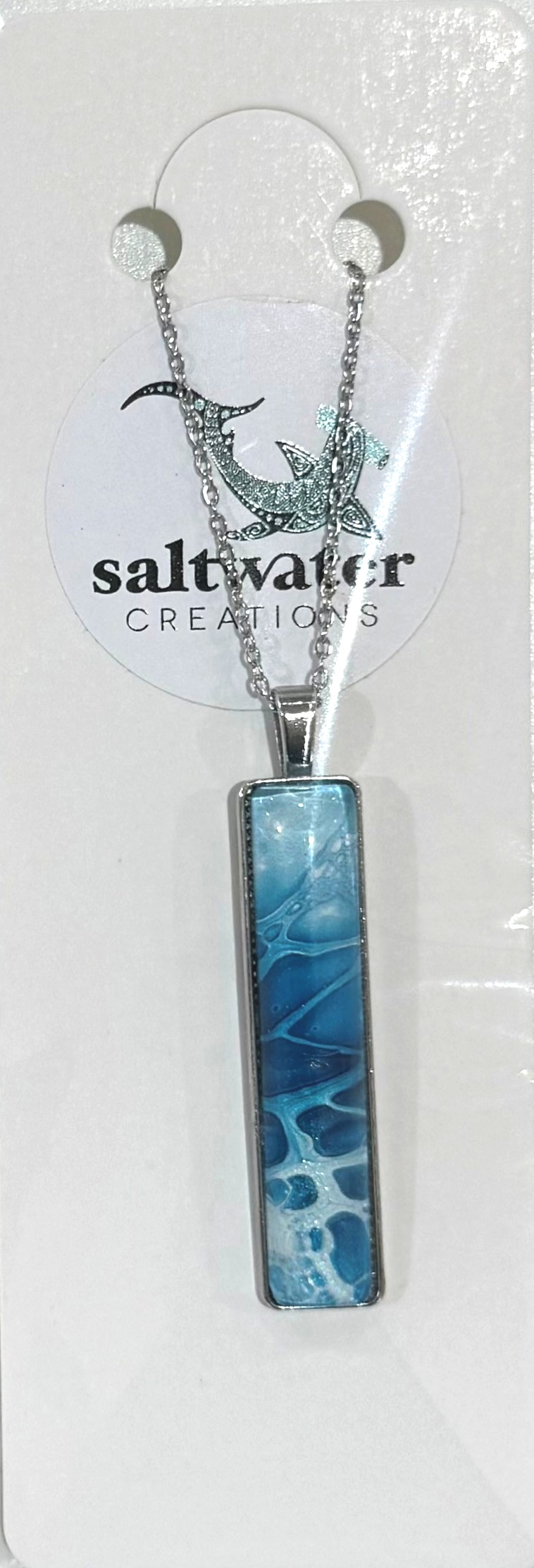 Handmade Resin Necklace – Rectangle