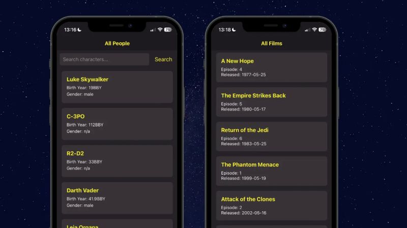 React Native Projects Galaxies Dev - Vintage Designs - Incredible Mobile Collection