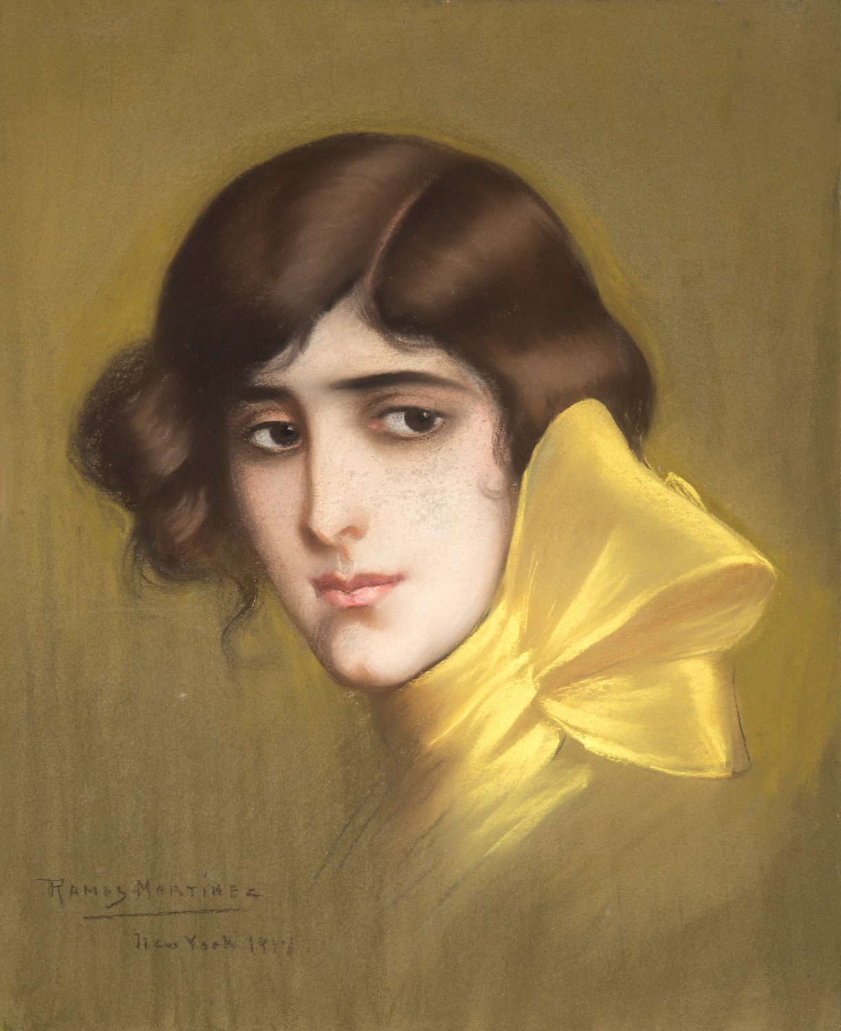 Retrato de dama (New York) mounted to real scale