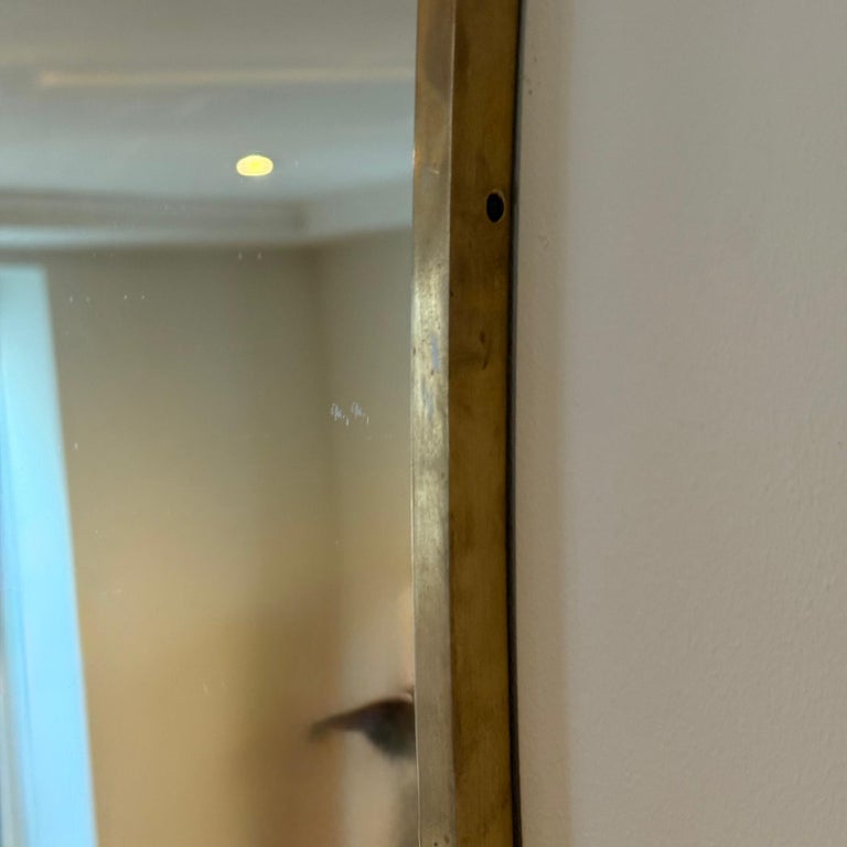 Italian 70's Mirror In Fine Polished Brass Frame - Image 11