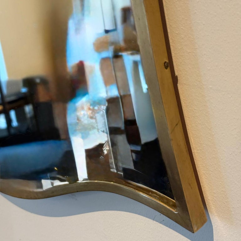 Italian 70's Mirror In Fine Polished Brass Frame - Image 8
