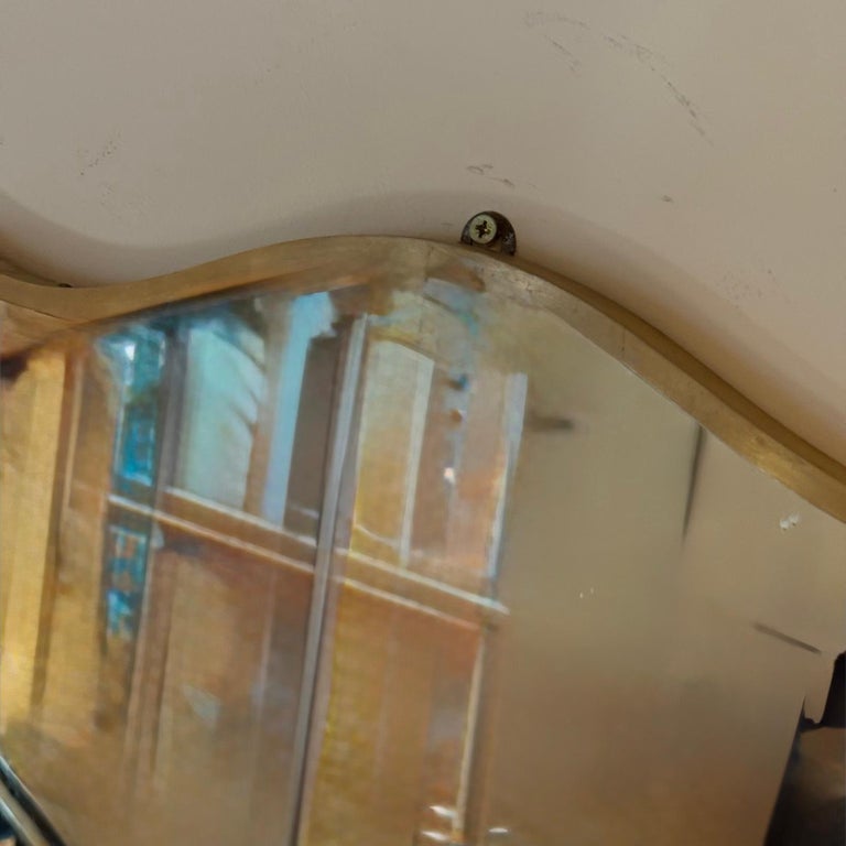 Italian 70's Mirror In Fine Polished Brass Frame - Image 9