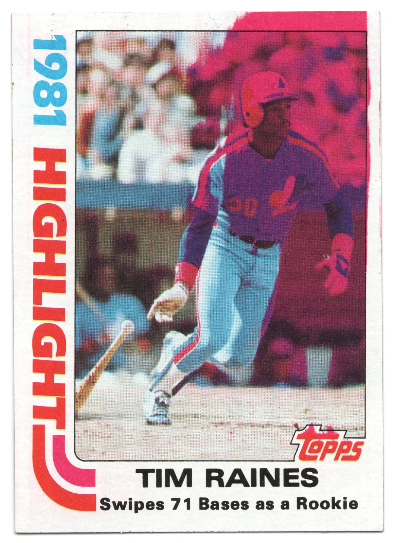 1982 Topps Tim Raines Highlight
