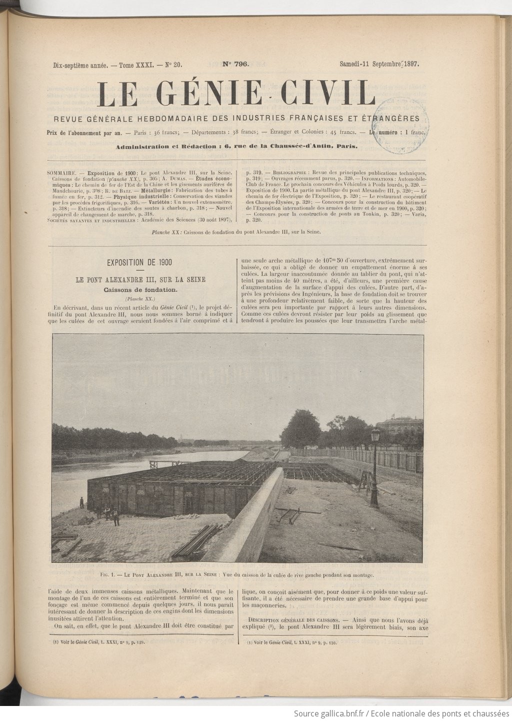 Le Genie Civil Revue Generale Des Industries Francaises Et