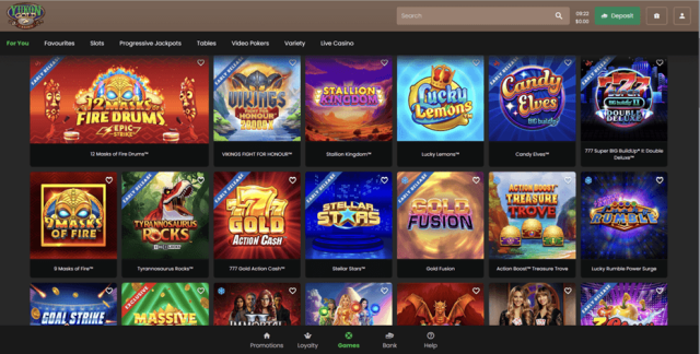 Screenshot der Yukon Gold Casino Login-Seite