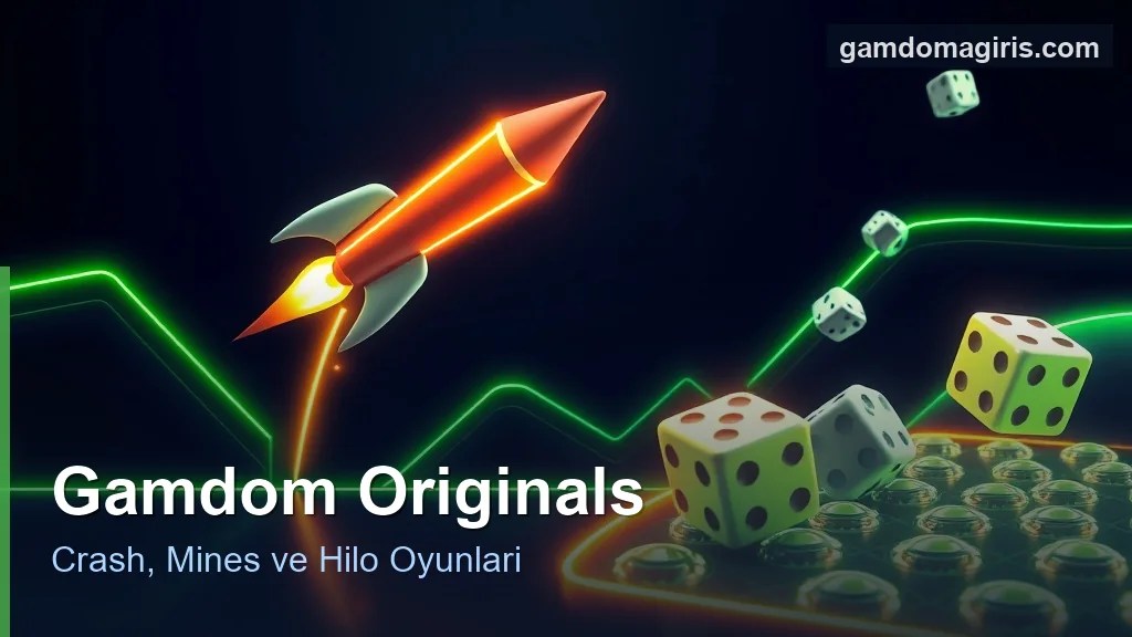 Gamdom Originals: Provably Fair Oyunlar Rehberi 5 Gamdom Originals Crash Mines ve Hilo oyunlari konsepti
