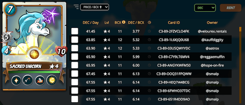 Card Rental