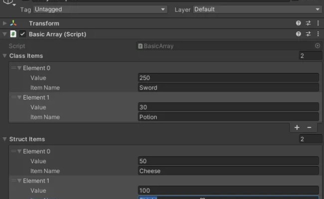 How To Use Arrays In Unity