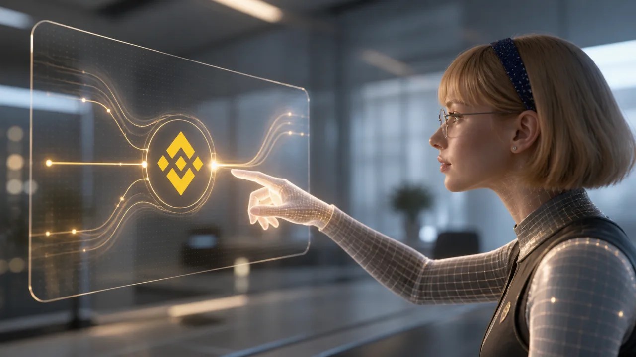 AIオペレーターがバイナンスのAgent OS接続画面を操作するイメージ