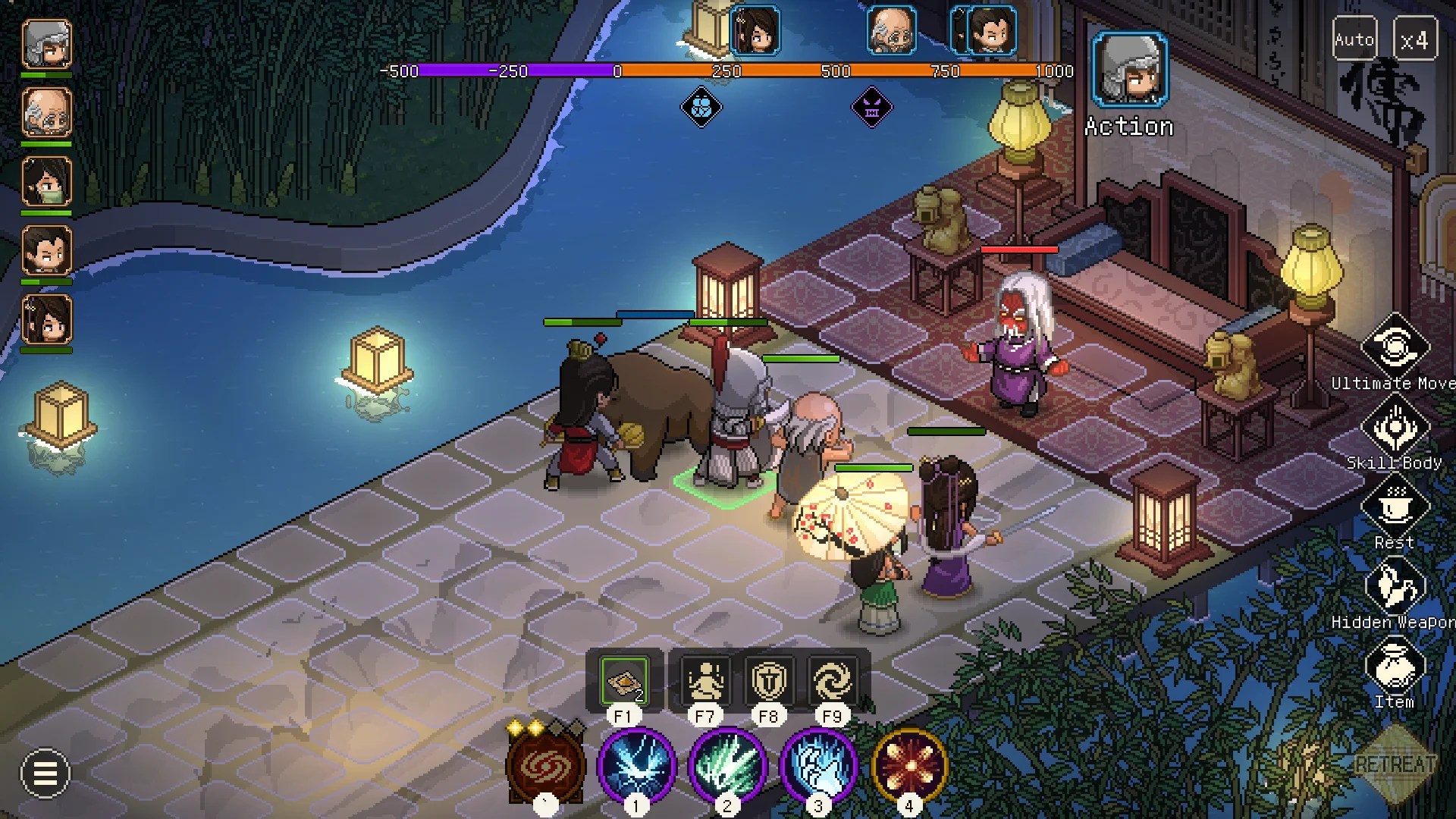 Hero’s Adventure: Road To Passion – How To Exterminate Every Sect? main character with team fighting Confucius Temple sect Leader Cai Yuanchang