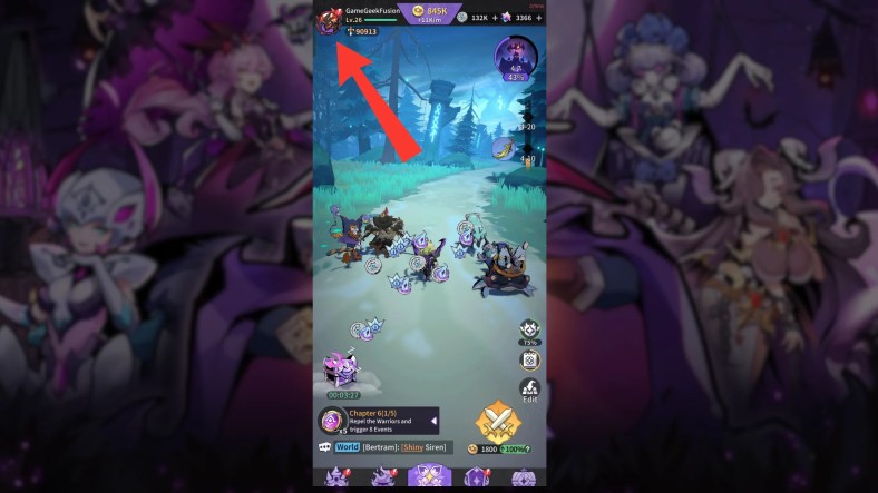 combat interface pointing to the profile interface