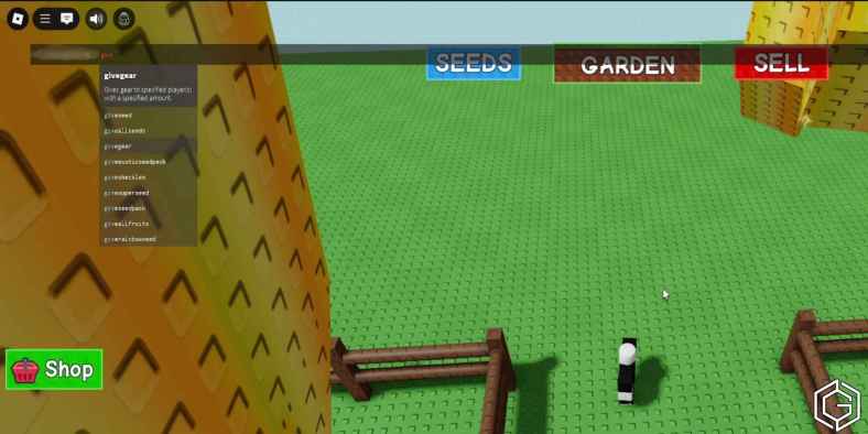 Using the console in Grow A Garden