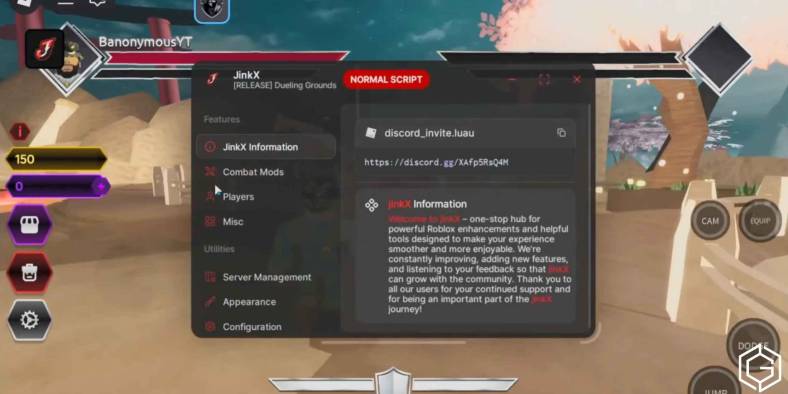 Using script in Dueling Grounds