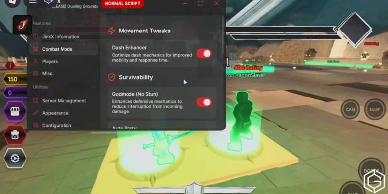 Using script in Dueling Grounds