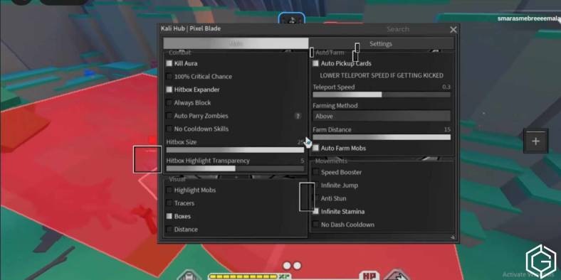 Using scripts in Pixel Blade