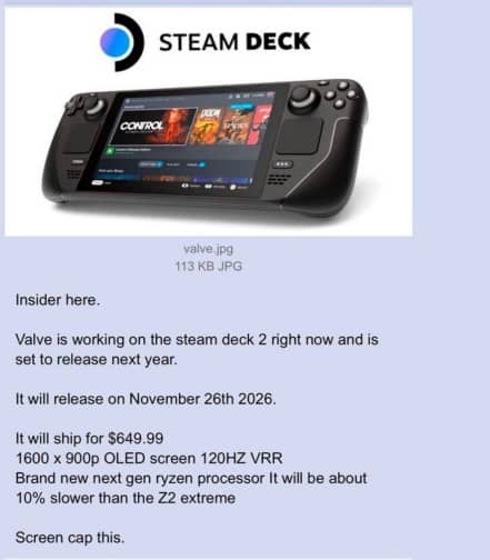 Steam Deck 2 Coming November 26 2026 With 120Hz OLED Display New Sd2 