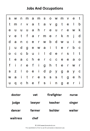 jobs and occupations worksheets games4esl
