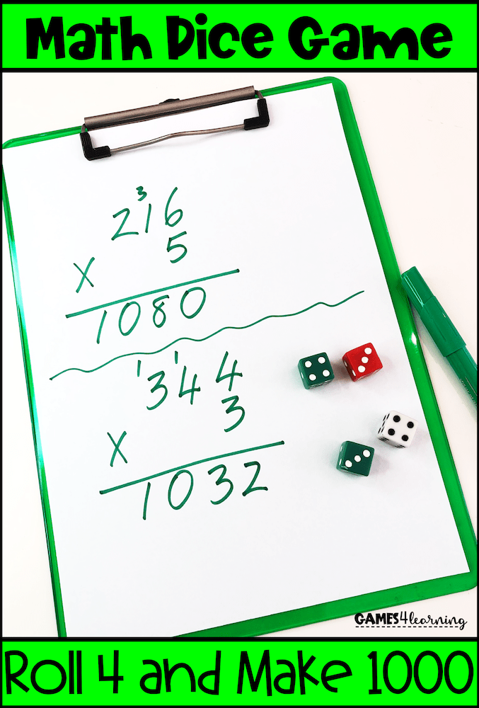 Each player has 2 dice. Math Dice Game Challenge