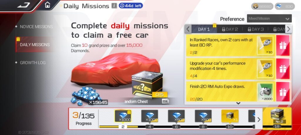 Daily Missions in Racing Master