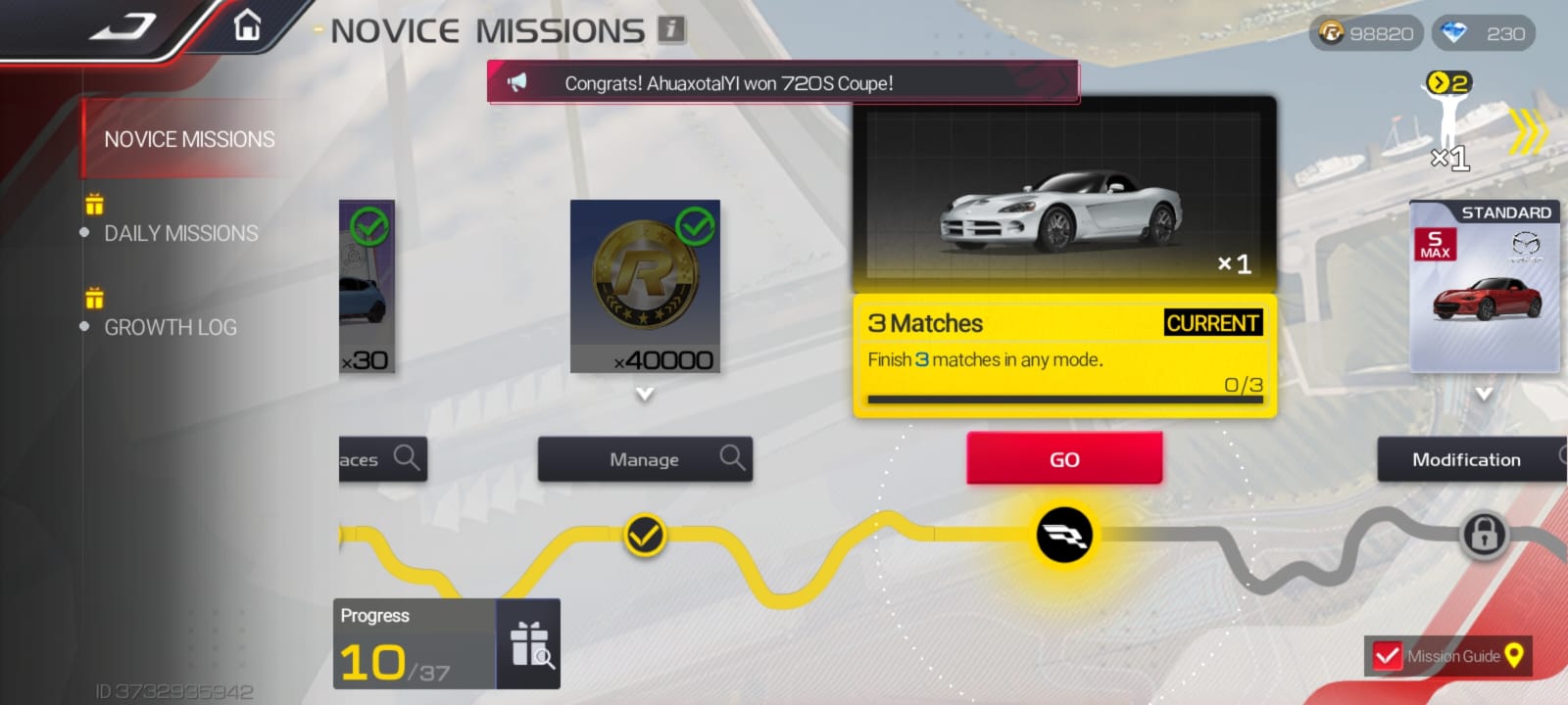Racing Master Novice Missions