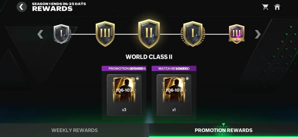 FC Mobile beta Division Rivals, FC Mobile Division Rivals Promotion Rewards